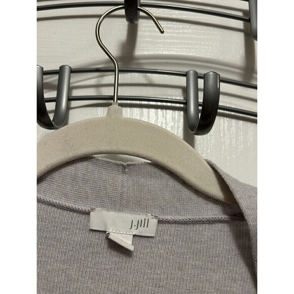 J Jill Open Cardigan Sweater Women’s Size S Gray Lightweight Wool Blend Preppy - Picture 3 of 16